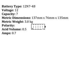 YUASA BATTERIE 12N7-4B