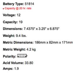 YUASA BATTERIE 51814
