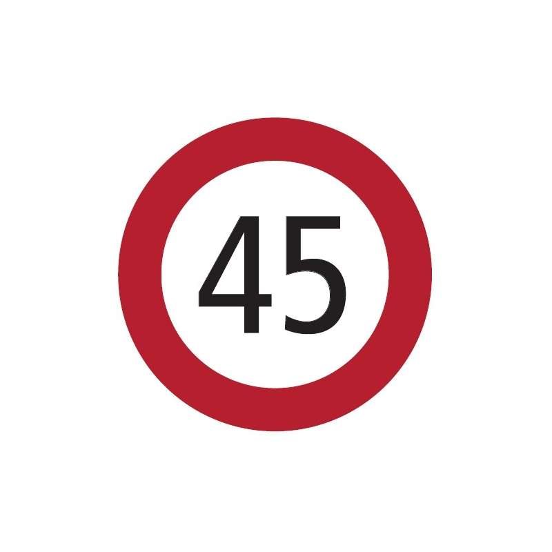 45 KM/H AUTOCOLLANT VITESSE MAXIMALE
