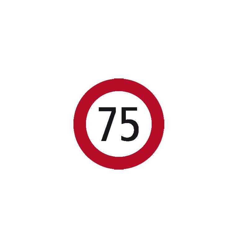75 KM/H AUTOCOLLANT VITESSE MAXIMALE
