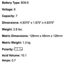 YUASA BATTERIE B39-6