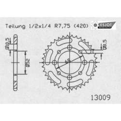 COURONNE ACIER 420 (14100-37 / 50-13009-37 / JTR801.37)