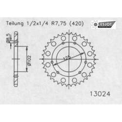 COURONNE ACIER 420 (41100-53 / JTR1132.53 / 044724)