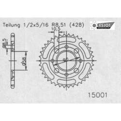 COURONNE ACIER 428 (50-15001-36 / JTR269.36)