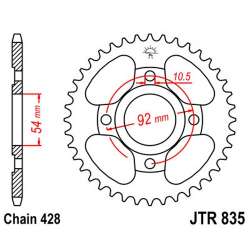ZAHNKRANZ STAHL 428 (12202-45 / 50-15002-45 / JTR835.45)