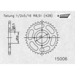 ZAHNKRANZ STAHL 428 (14201-42 / 50-15006-42 / JTR810.42)