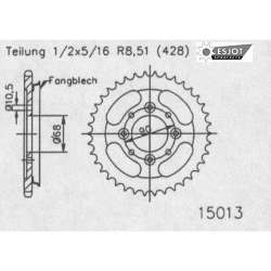 ZAHNKRANZ STAHL 428 (50-15013-45 / JTR241.45)