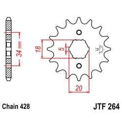 PIGNON 428 (26200-15 / 50-15014-15 / JTF264.15)
