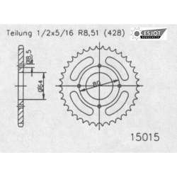 ZAHNKRANZ STAHL 428 (50-15015-39 / JTR838.39)