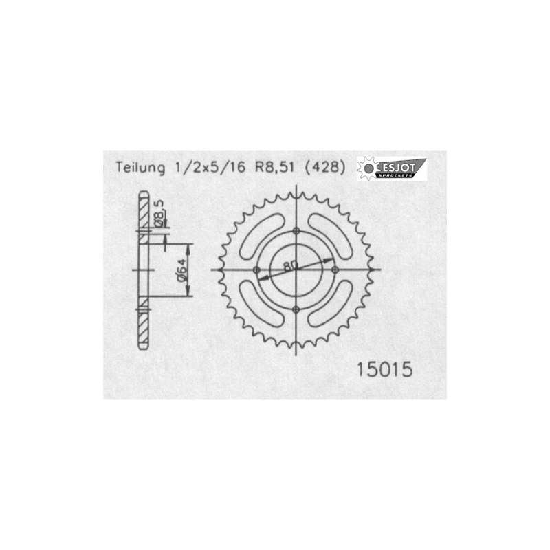 ZAHNKRANZ STAHL 428 (50-15015-39 / JTR838.39)