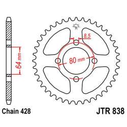 ZAHNKRANZ STAHL 428 (50-15015-45 / JTR838.45 / 873621)