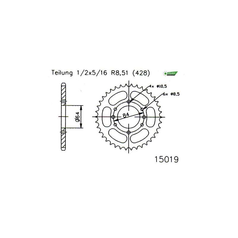 COURONNE ACIER 428 (50-15019-44 / JTR809.44)