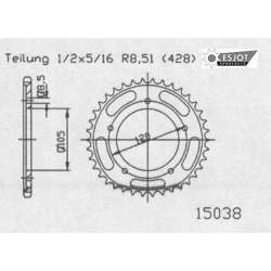 ZAHNKRANZ STAHL 428 (92109-56 / 50-15038-56)
