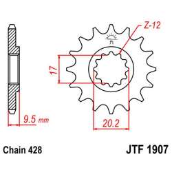 PIGNON 428 (94202-13 / 50-15040-13 / JTF1907.13)