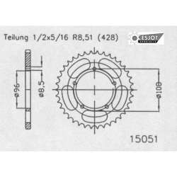 ZAHNKRANZ STAHL 428 (83201-49 / 50-15051-49)