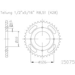 ZAHNKRANZ STAHL 428 (16209-47 / 50-15075-47 / JTR1466.47)