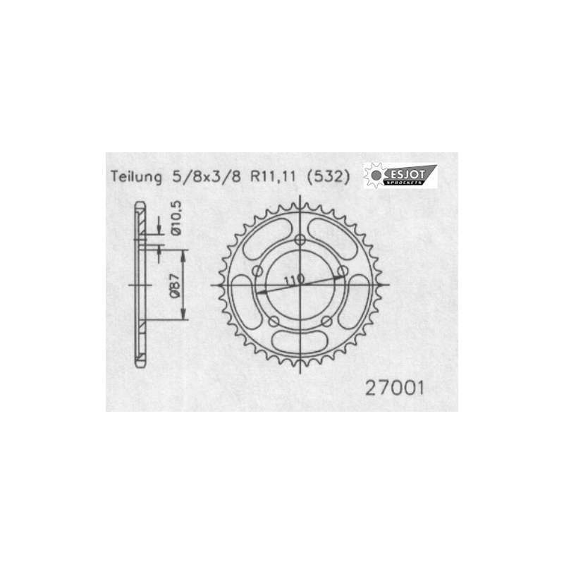 ZAHNKRANZ STAHL 532 (14601-46 / 50-27001-46)