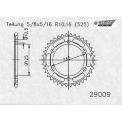 COURONNE ACIER 525 (12603-44 / 50-29009-44 / JTR867.44)