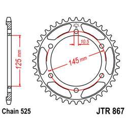 COURONNE ACIER 525 (12603-44 / 50-29009-44 / JTR867.44)