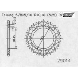 ZAHNKRANZ STAHL 525 (50-29014-43 / JTR1311.43)