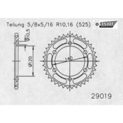 ZAHNKRANZ STAHL 525 (16605-40 / 50-29019-40 / JTR498.40)