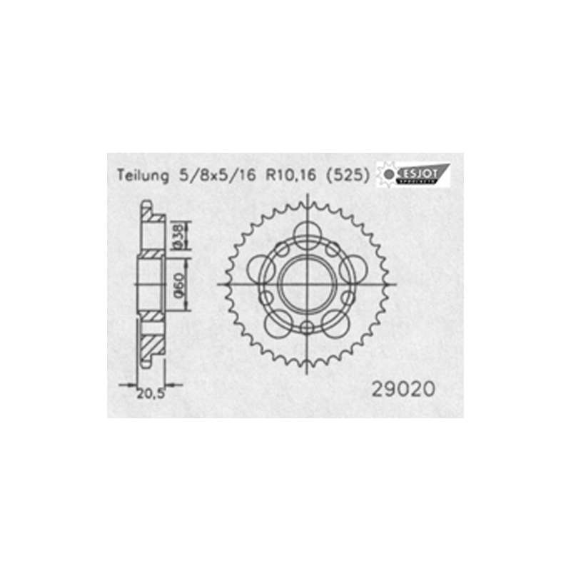 ZAHNKRANZ STAHL 525 (50-29020-44)