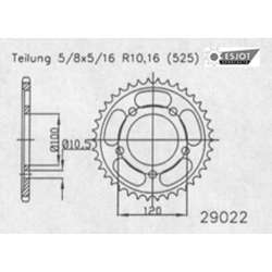 COURONNE ACIER 525 (35802-40 / 50-29059-40 / JTR702.40)