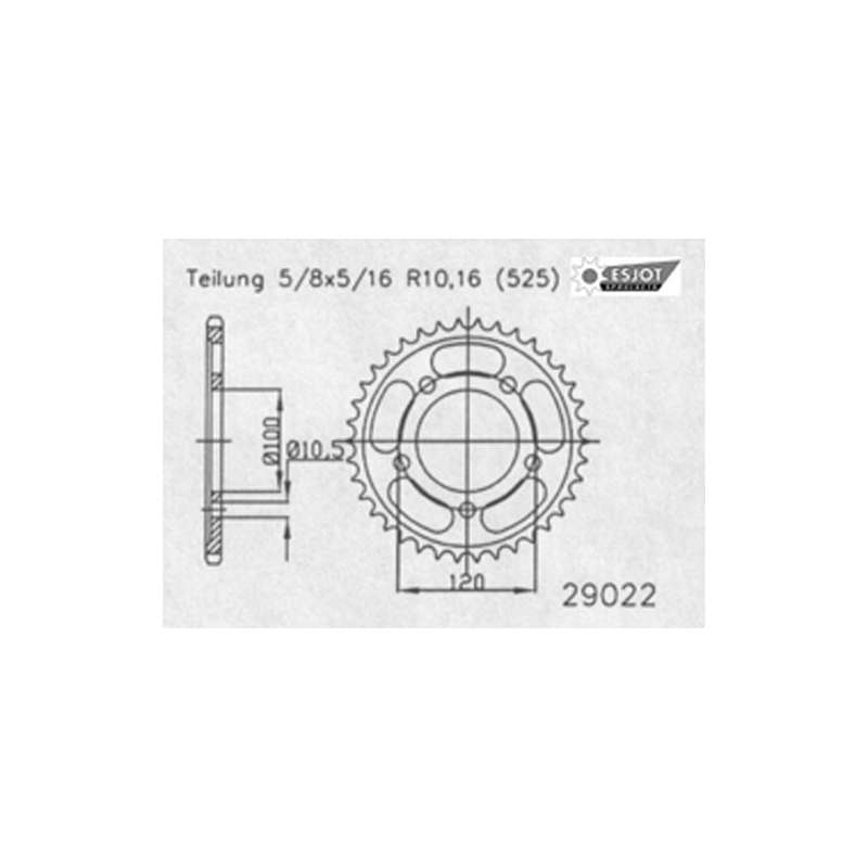ZAHNKRANZ STAHL 525 (50-29022-45 / JTR702.45)