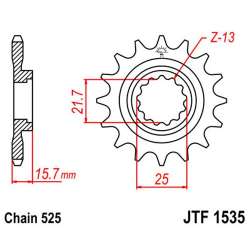 PIGNON 525 (24508-15 / 50-29024-15 / JTF1535.15)