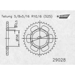 ZAHNKRANZ STAHL 525 (35804-45 / 50-29028-45)