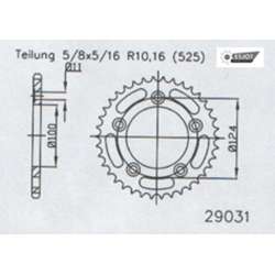 ZAHNKRANZ STAHL 525 (50612-39 / 50-29031-39 / JTR744.39)