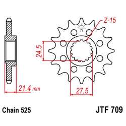 PIGNON 525 (37600-16 / 50-29032-16 / JTF709.16)