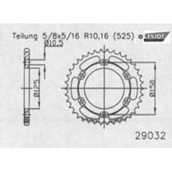 COURONNE ACIER 525 (71800-42 / 50-29032-42 / JTR899.42)