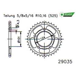 COURONNE ACIER 525 (71801-37 / 50-29035-37 / JTR898.37)