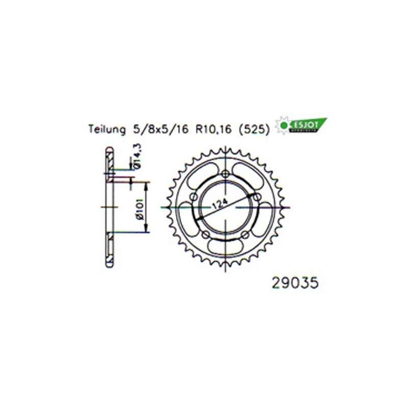ZAHNKRANZ STAHL 525 (50-29035-42 / JTR898.42)