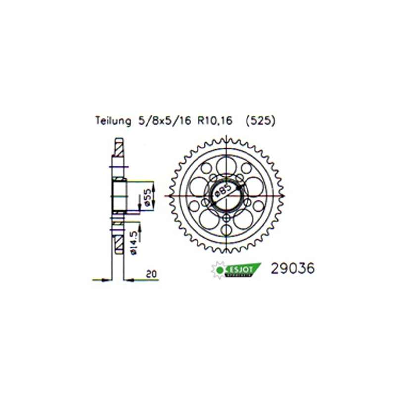 ZAHNKRANZ STAHL 525 (50-29036-39)