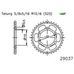 ZAHNKRANZ STAHL 525 (12815-46 / 50-29037-46 / JTR1876.46)