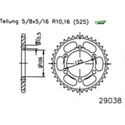 ZAHNKRANZ STAHL 525 (86605-47 /JTR2014.47)