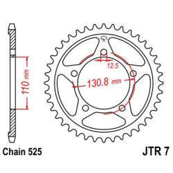 ZAHNKRANZ STAHL 525 (164800-44 / 50-29042-44 / JTR7.44)