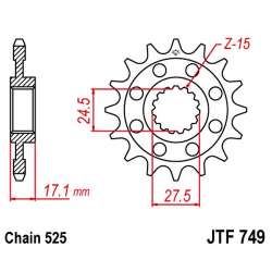 PIGNON 525 (52901-15 / 50-29048-15 / JTF749.15)