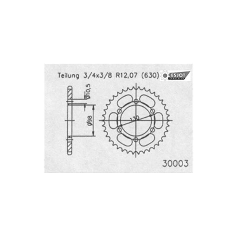 COURONNE ACIER 630 (50-30003-33 / JTR483.33)