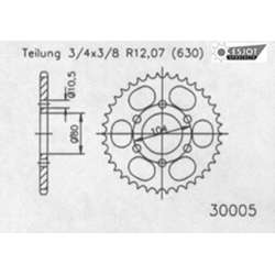 COURONNE ACIER 630 (16601-33 / 50-30005-33 / JTR501.33)