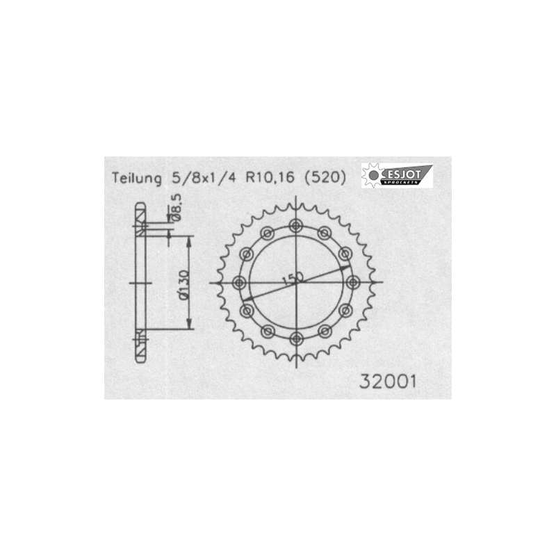 ZAHNKRANZ STAHL 520 (50-32001-43 / JTR245/2.43)
