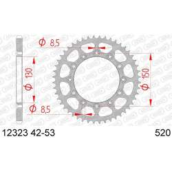COURONNE ACIER 520 (12323-44 / 50-32001-44 / JTR245/2.44)
