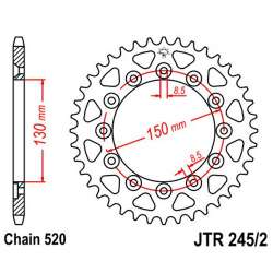 ZAHNKRANZ STAHL 520 (12323-44 / 50-32001-44 / JTR245/2.44)