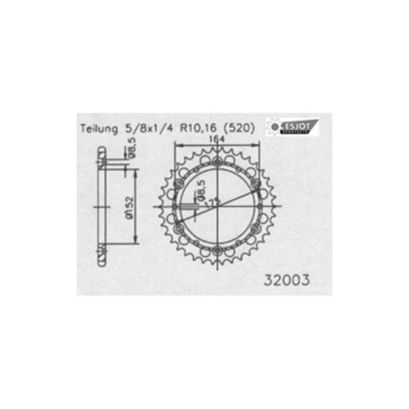 ZAHNKRANZ STAHL 520 (50-32003-50 / JTR853.50)