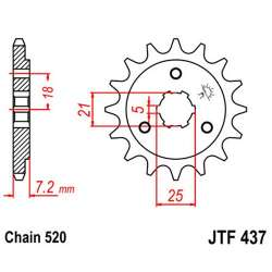 PIGNON 520 (22503-16 / 50-32004-16 / JTF437.16)