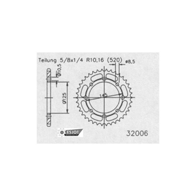 ZAHNKRANZ STAHL 520 (50-32006-42 / JTR857.42)