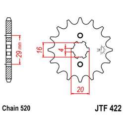 PIGNON 520 (30200-13 / 50-32015-13 / JTF422.13)