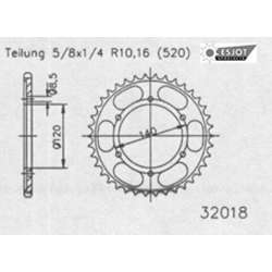 ZAHNKRANZ STAHL 520 (50-32018-38)